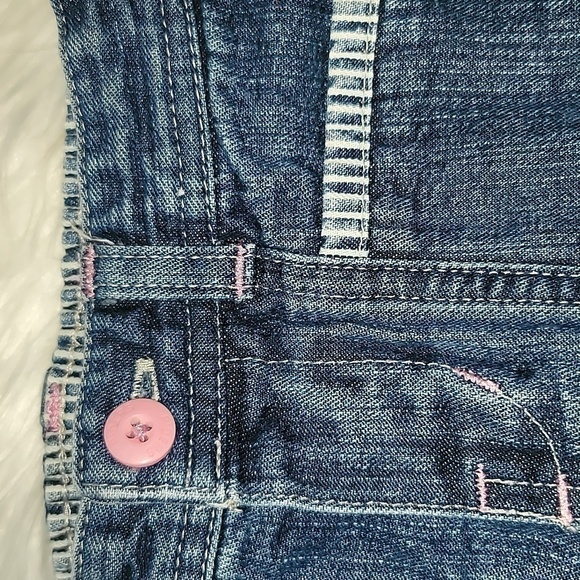 Denim skirt with Striped ruffle - Picture 3 of 4